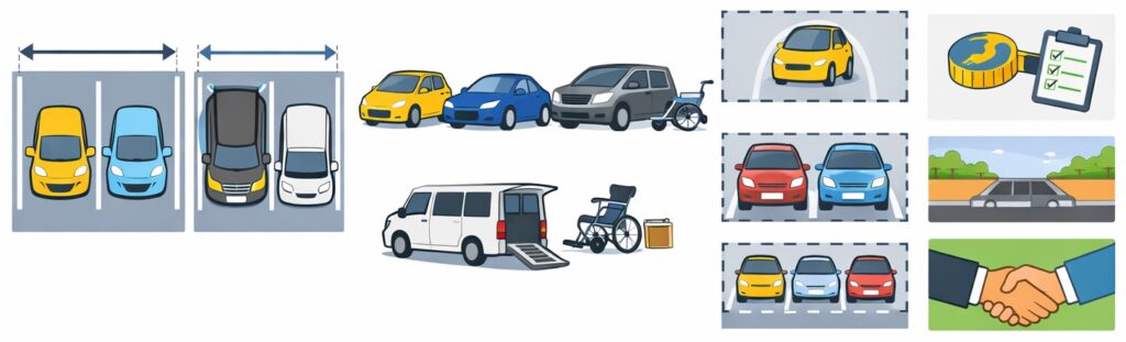 まとめ：幅2.3m・3mで停められる台数と車種別の必要面積