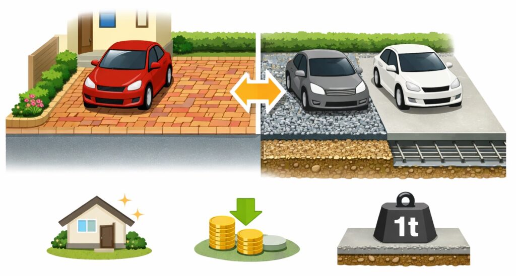 舗装方法を比べて選ぶ