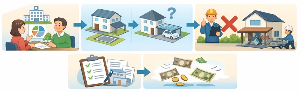 屋根をつけるときは建物の決まりに注意する