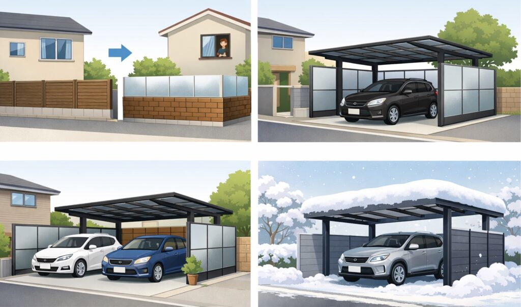 目隠しの取り付け例