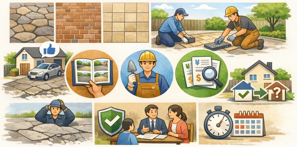 模様が選べてお庭になじむ「スタンプコンクリート」