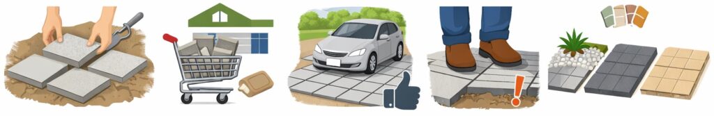 置くだけで手軽に整えられる「コンクリート平板」