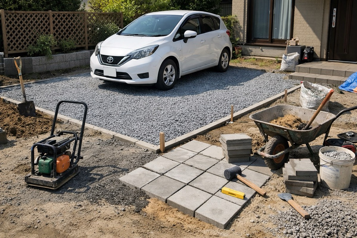 駐車場DIYを簡単・安く仕上げるコツ！自宅駐車場を自分で作る手順と費用を解説