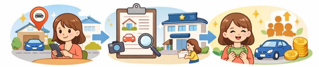 特Pで車庫証明を取得する流れ【3ステップ】